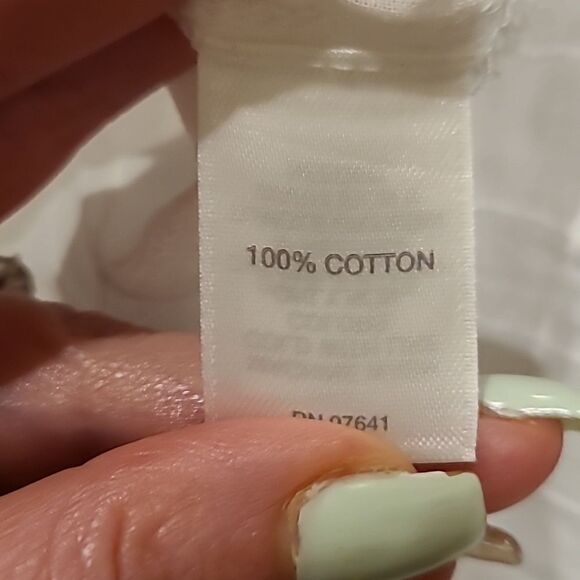 J‎ jill womens white sheer plaid button down long sleeve shirt size large petite - Picture 5 of 6